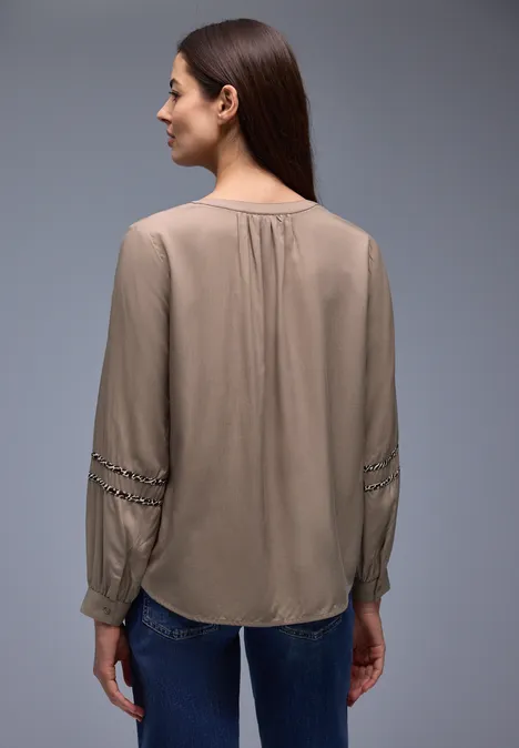 Tunika mit Tape-Details light terra mocha Tunika mit Tape-Details light terra mocha