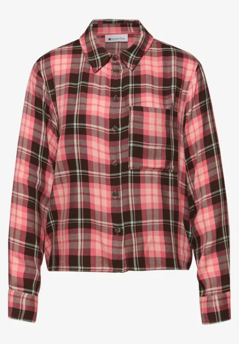 Karierte Hemdbluse striking coral