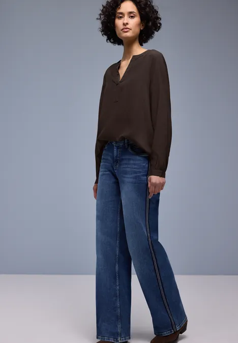 Tunika in Unifarbe molten earth