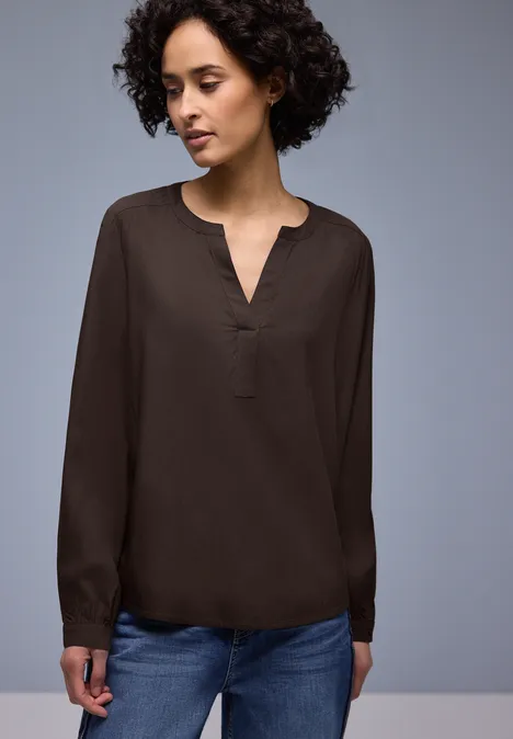 Tunika in Unifarbe molten earth