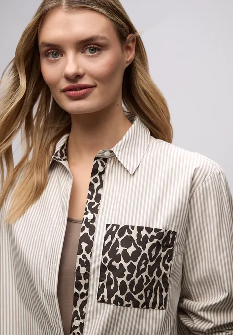 Chemisier à rayures light terra mocha Chemisier à rayures light terra mocha