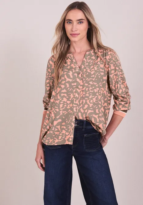 Gedessineerde blouse light apricot