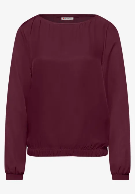 Bluse mit Elastiksaum truffle red