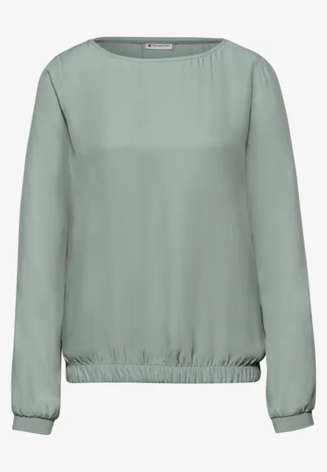 Bluse mit Elastiksaum dark mint green