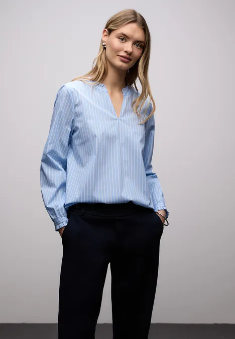 Blouse met ruches original blue Blouse met ruches original blue