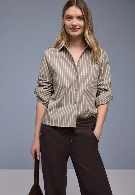 Gestreifte Hemdbluse light terra mocha Gestreifte Hemdbluse light terra mocha