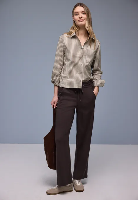 Gestreifte Hemdbluse light terra mocha Gestreifte Hemdbluse light terra mocha