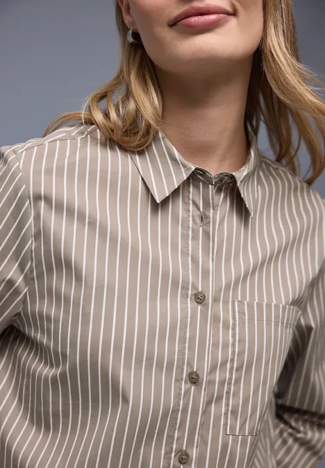Gestreifte Hemdbluse light terra mocha Gestreifte Hemdbluse light terra mocha