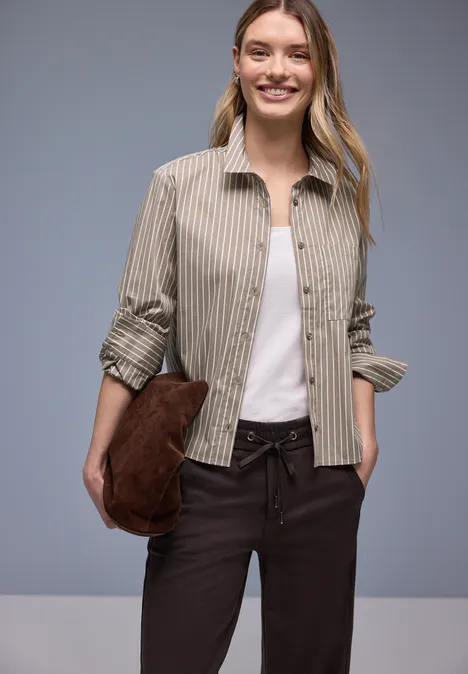 Gestreifte Hemdbluse light terra mocha Gestreifte Hemdbluse light terra mocha