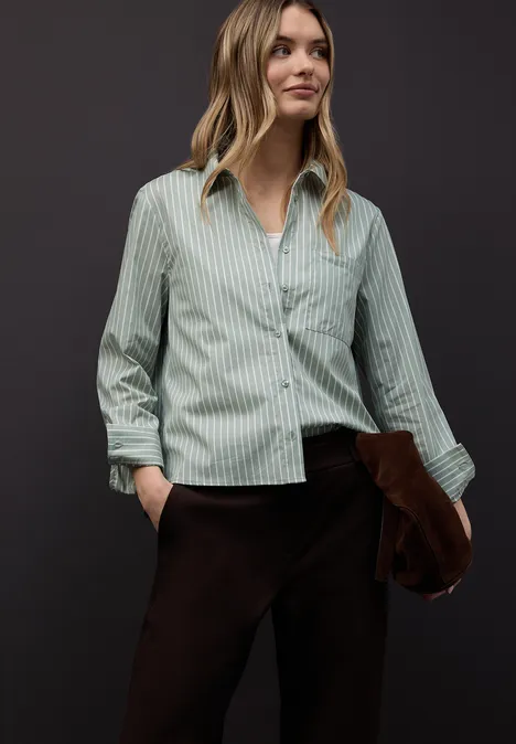 Gestreifte Hemdbluse dark mint green Gestreifte Hemdbluse dark mint green