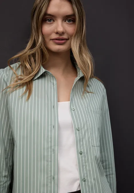 Gestreifte Hemdbluse dark mint green Gestreifte Hemdbluse dark mint green