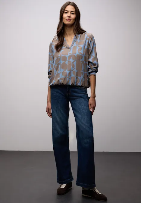 Blouse avec détails en tape bonnet blue