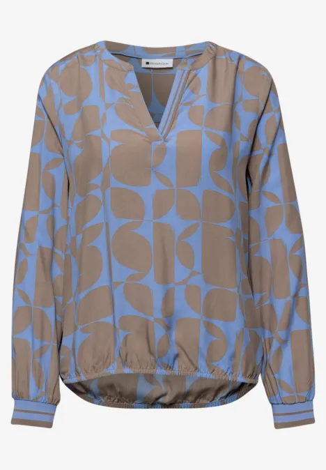 Blouse avec détails en tape bonnet blue