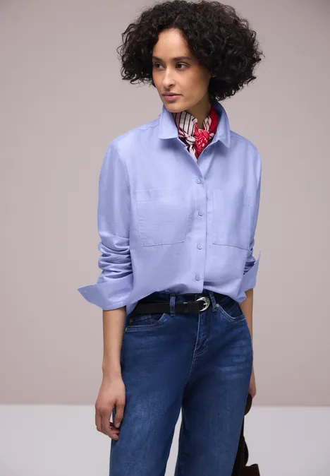 Hemdbluse mit Brusttaschen original blue Hemdbluse mit Brusttaschen original blue