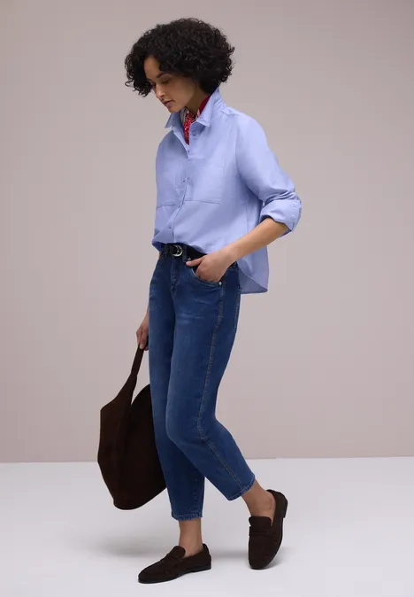 Hemdbluse mit Brusttaschen original blue Hemdbluse mit Brusttaschen original blue