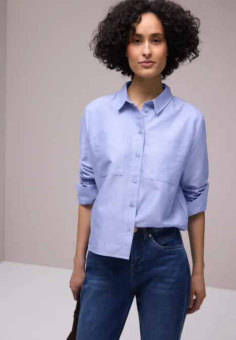 Hemdbluse mit Brusttaschen original blue Hemdbluse mit Brusttaschen original blue