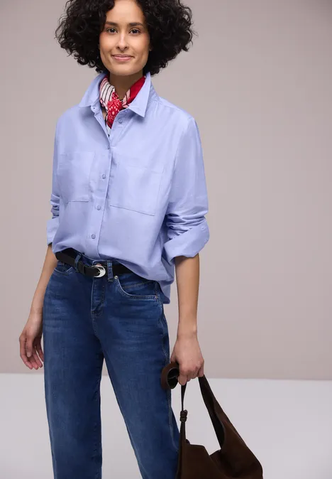 Hemdbluse mit Brusttaschen original blue Hemdbluse mit Brusttaschen original blue