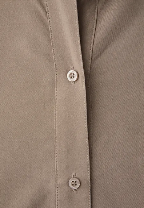 Hemdbluse mit Collegedetails light terra mocha