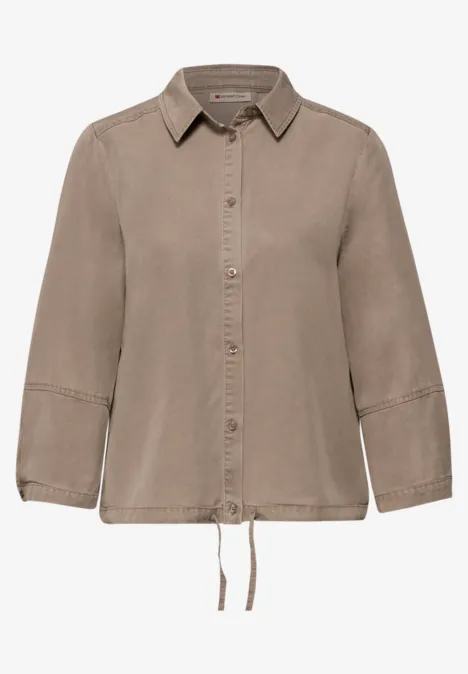Hemdbluse im Washed-Look light terra mocha