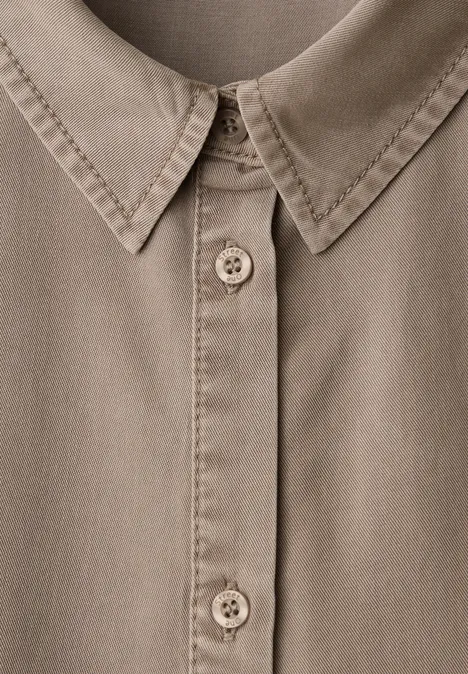 Hemdbluse im Washed-Look light terra mocha
