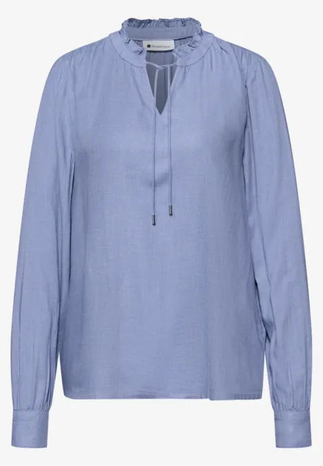 Blouse met ruches bonnet blue mel. Blouse met ruches bonnet blue mel.