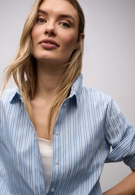 Gestreifte Hemdbluse original blue