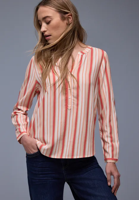 Gestreifte Tunika striking coral