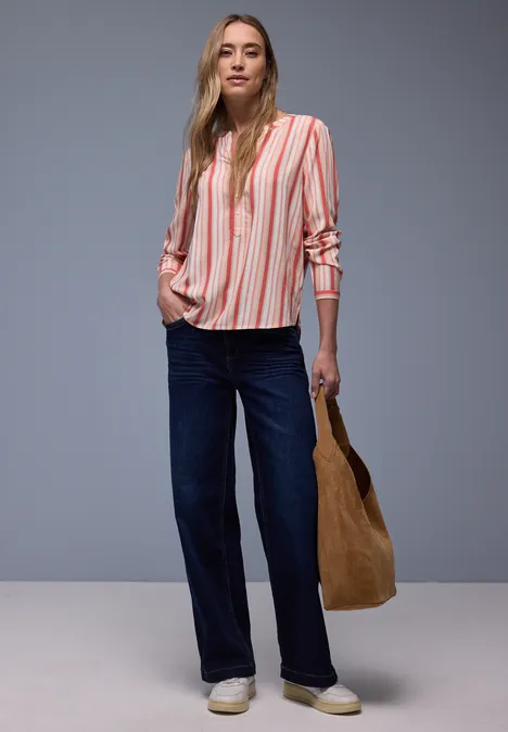 Gestreifte Tunika striking coral