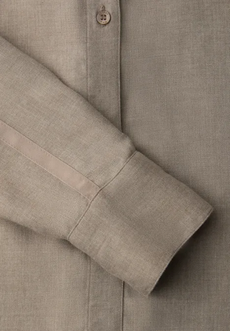 Hemdbluse mit Tapedetails light terra mocha mel.