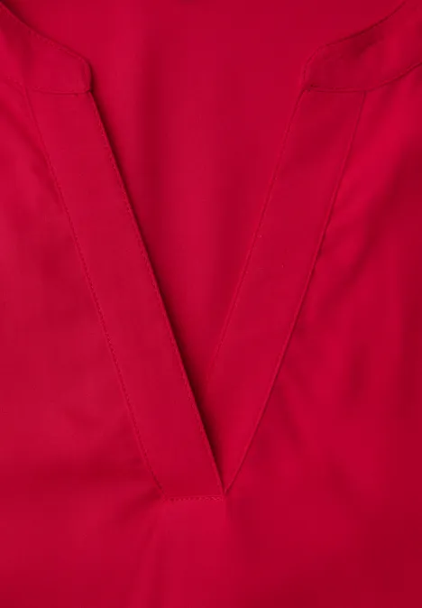 Kurzarm Bluse mit Turn-Up salsa red