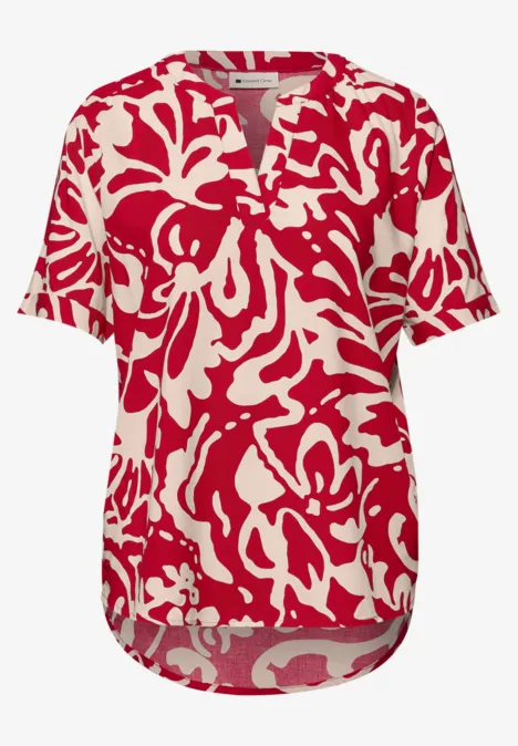 Blouse met korte mouwen en bloemenpatroon salsa red Blouse met korte mouwen en bloemenpatroon salsa red