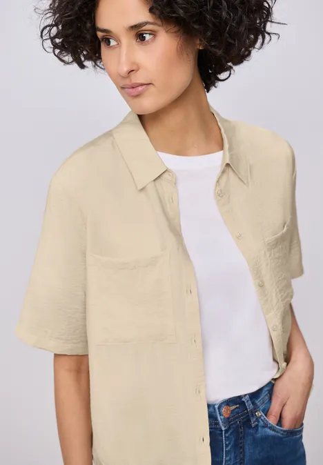 Overhemd blouse smoke beige