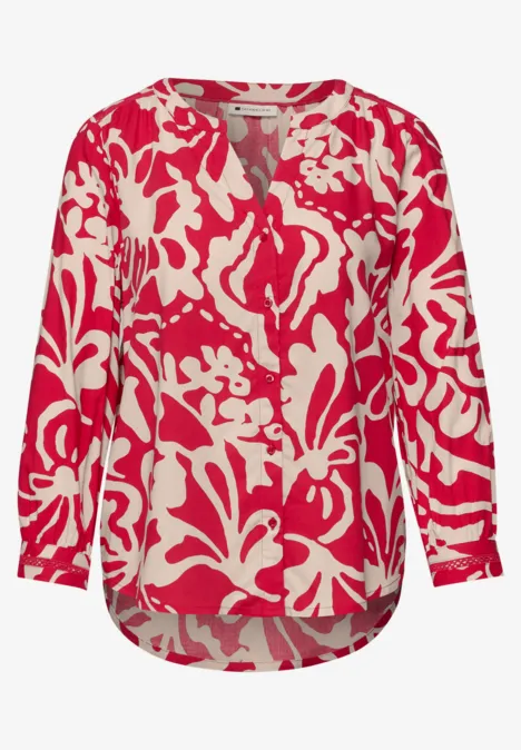 Chemisier à manches 3/4 avec détails de taille salsa red