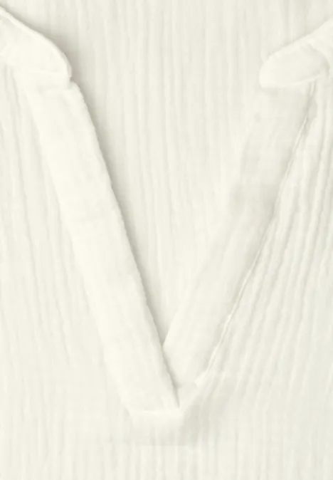 Blouse à manches courtes en qualité mousseline off white