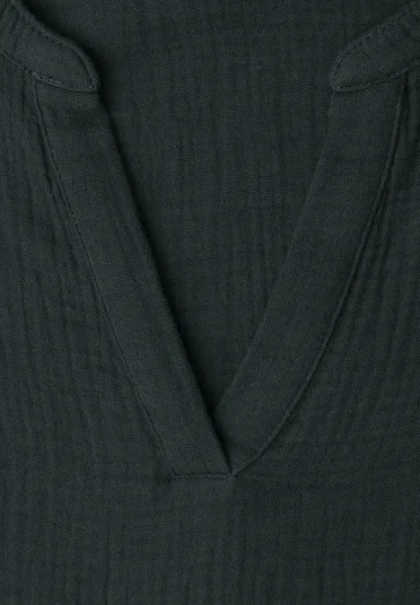 Kurzarm Bluse in Musselinqualität pine grove green
