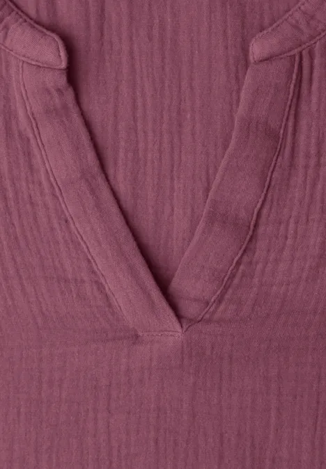 Bluzka koszulowa z krótkim rękawem w jakości muślinu dark clouded blush