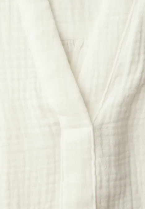 3/4-Arm Bluse in Musselinqualität off white