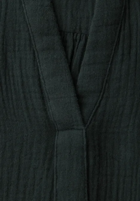 3/4-mouwen blouse in mousseline kwaliteit pine grove green