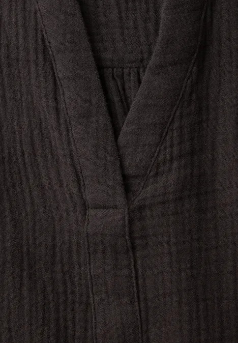 3/4-mouwen blouse in mousseline kwaliteit espresso brown