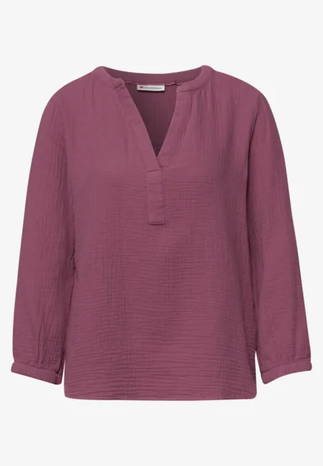 3/4-Arm Bluse in Musselinqualität dark clouded blush