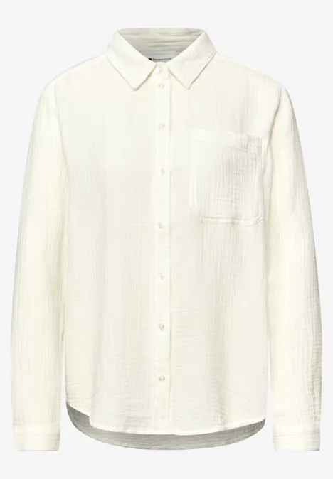 Muślinowa bluzka koszulowa off white