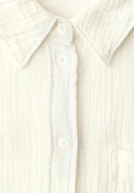 Muślinowa bluzka koszulowa off white