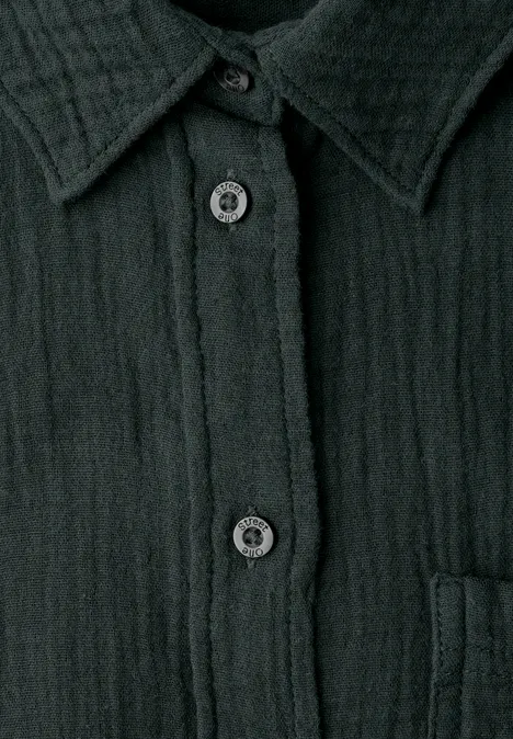 Muślinowa bluzka koszulowa pine grove green