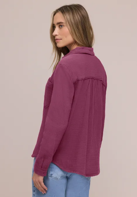 Mousseline overhemd blouse dark clouded blush Mousseline overhemd blouse dark clouded blush