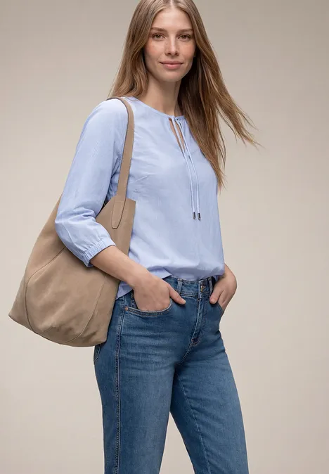 3/4-Arm Bluse mit  Streifen smoked blue