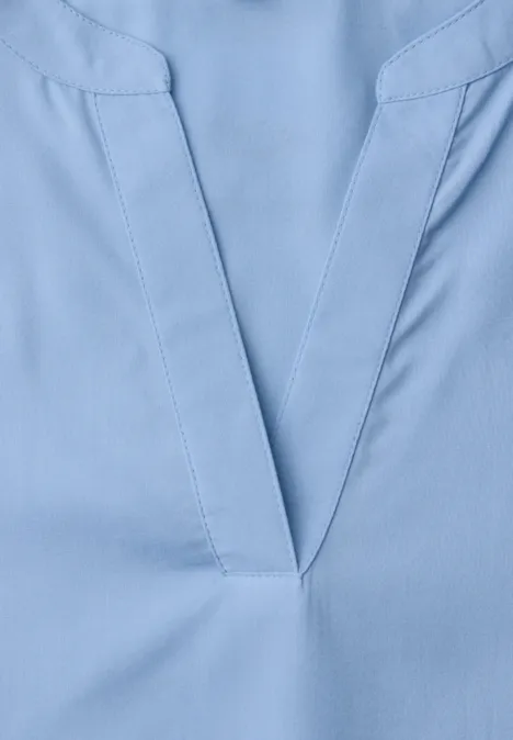 Blouse met gespleten hals en omslag original blue