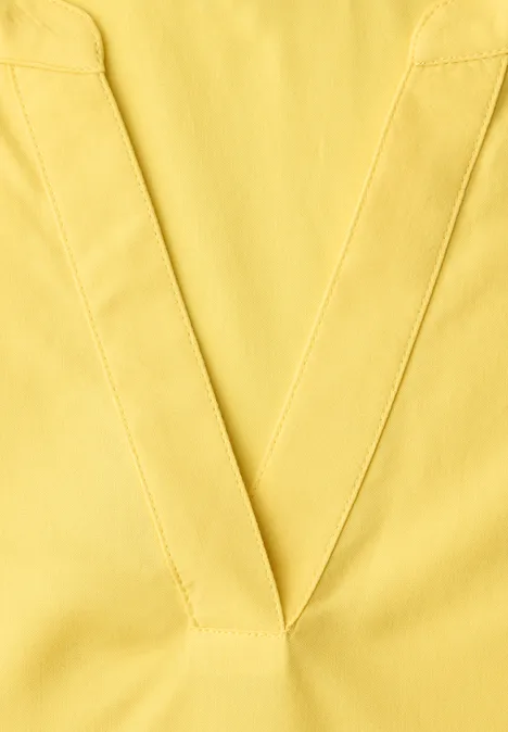 Bluzka koszulowa z dekoltem typu split neck i podwinięciem bloom yellow