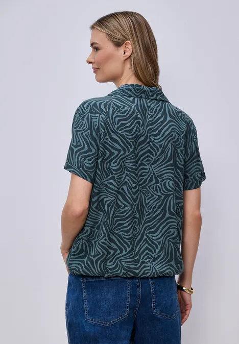 Blouse à manches courtes avec col bowling cool vintage green