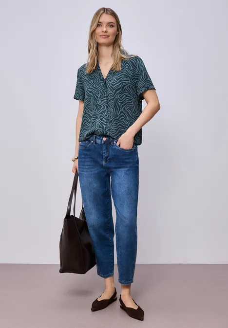 Blouse à manches courtes avec col bowling cool vintage green