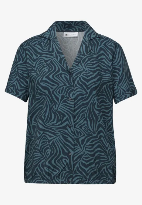 Blouse à manches courtes avec col bowling cool vintage green